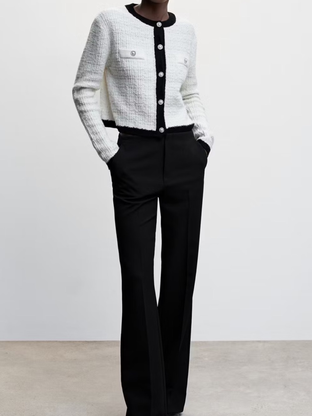 Off-White Black High-Rise Wide-Leg Trousers